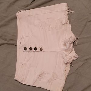 White denim shorts